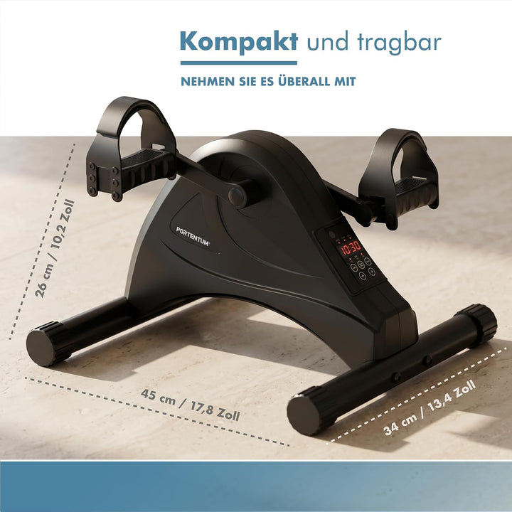 PORTENTUM Pedaltrainer für Senioren elektrisch motorisiert – 12 Geschwindigkeiten und Fernbedienung