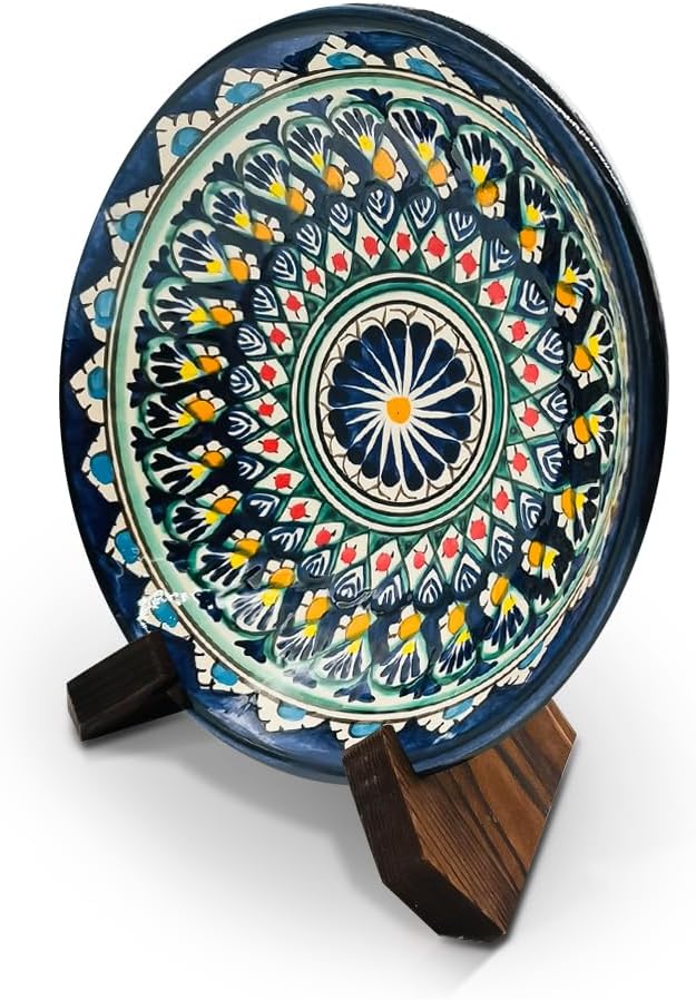 Orientalischer Lagan Suppenteller 23 cm - tiefer Teller KaraKalam Ляган - Handgefertigte Rischtan Ke