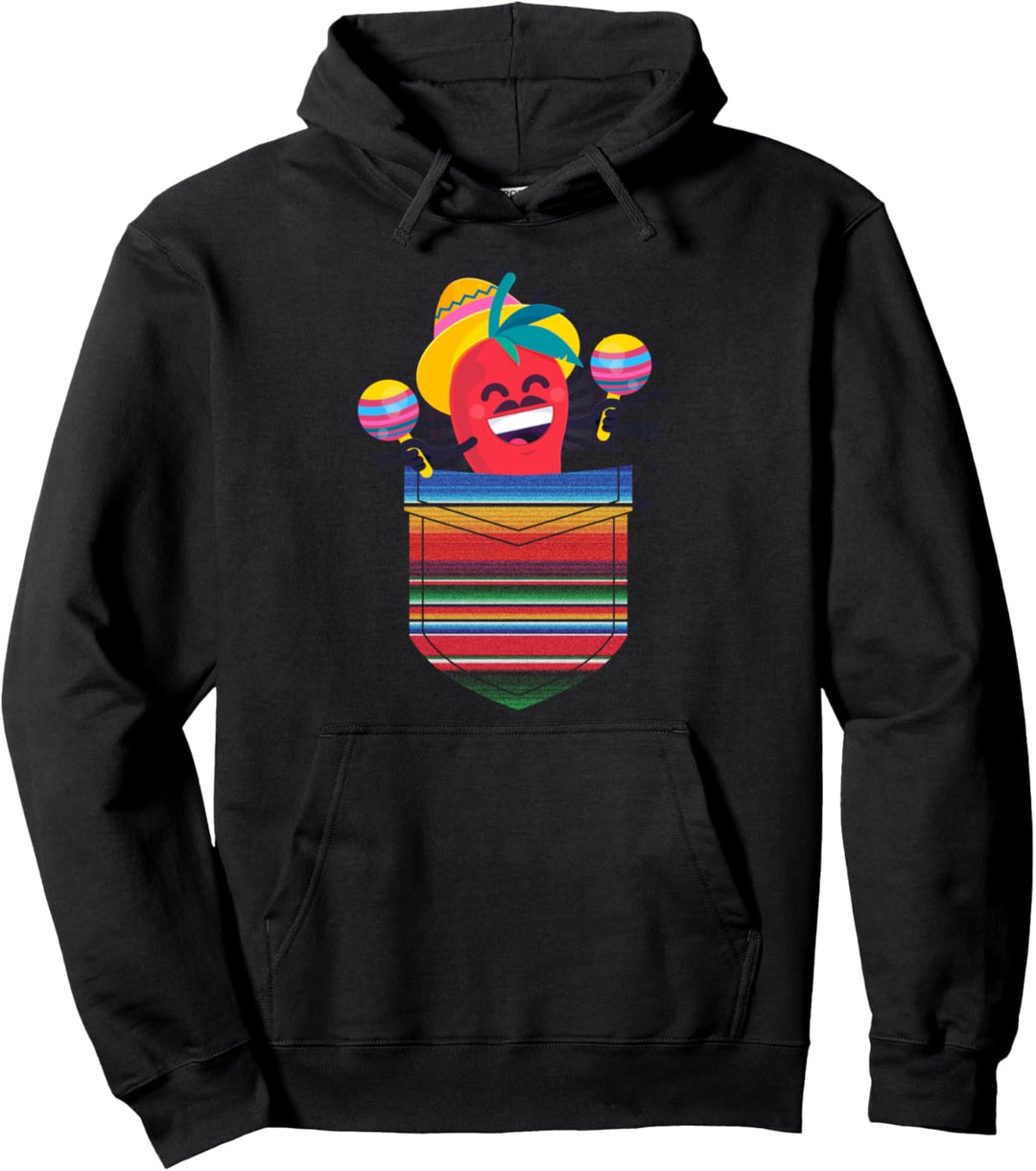 Chilli Maraca mexikanische Fiesta-Party im Taschenformat Pullover Hoodie