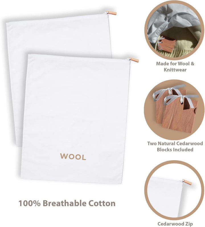 Kaschmir Woll pullover Aufbewahrungsbeutel Organizer Tasche Set mit Zedernholz (Wolle), Wolle