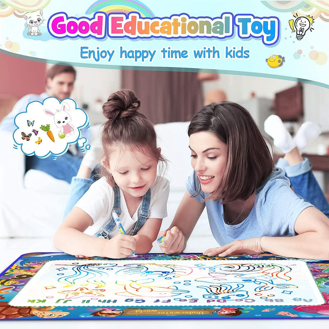 MOOING Wasser Doodle Matte,120 x 90 Aqua Magic Doodle Malmatte Kinder, Wiederverwendbare Drawing Mat