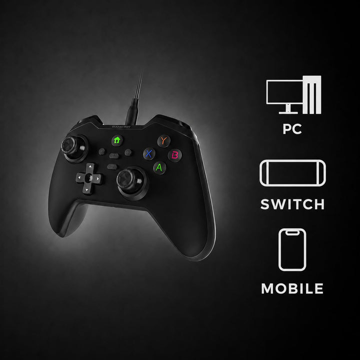 Genesis Mangan 300 Controller mit Kabel Schwarz, USB-C Gamepad für PC Nintendo Switch Mobile, Androi