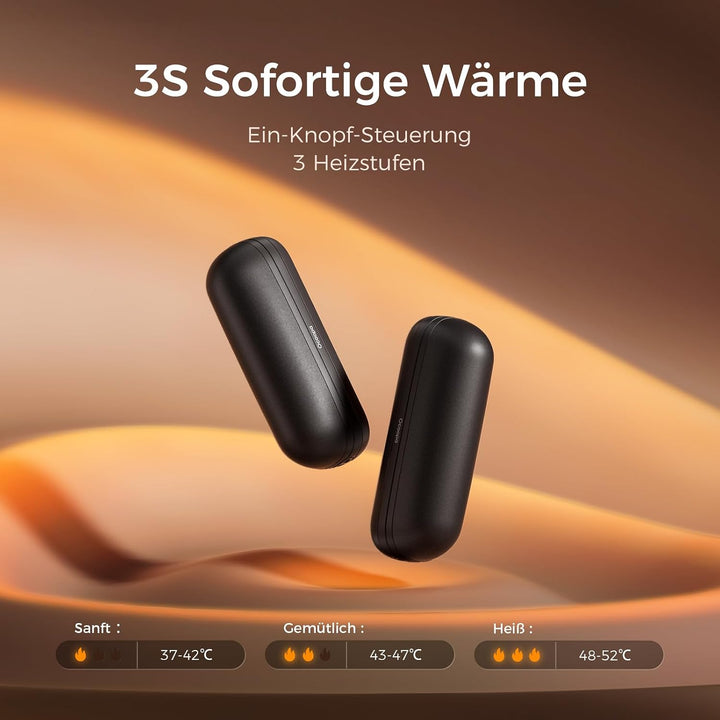 OCOOPA Handwärmer Taschenwärmer UT2S Mini, 5200mAh, Handwärmer Magnetisch Elektrisch 2er Set, Tasche