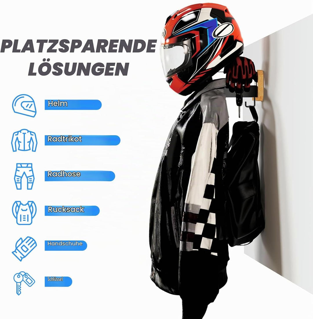 Helmhalterung Wand, Motorrad Garderobe, Motorradhelm Halterung Wand, Helm Halterung Wand für Motorra