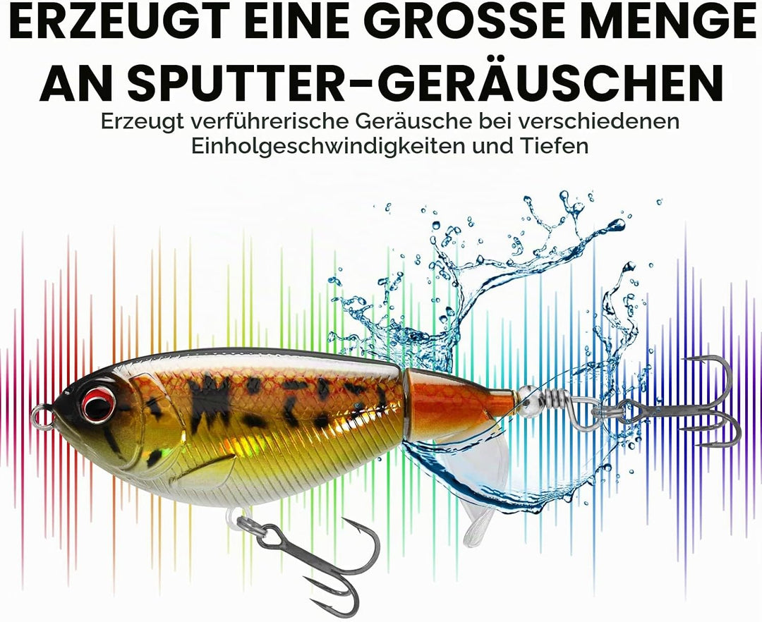 TRUSCEND Top Water Angelköder, Whopper Angelköder für Süsswasser oder Salzwasser, schwimmende Köder