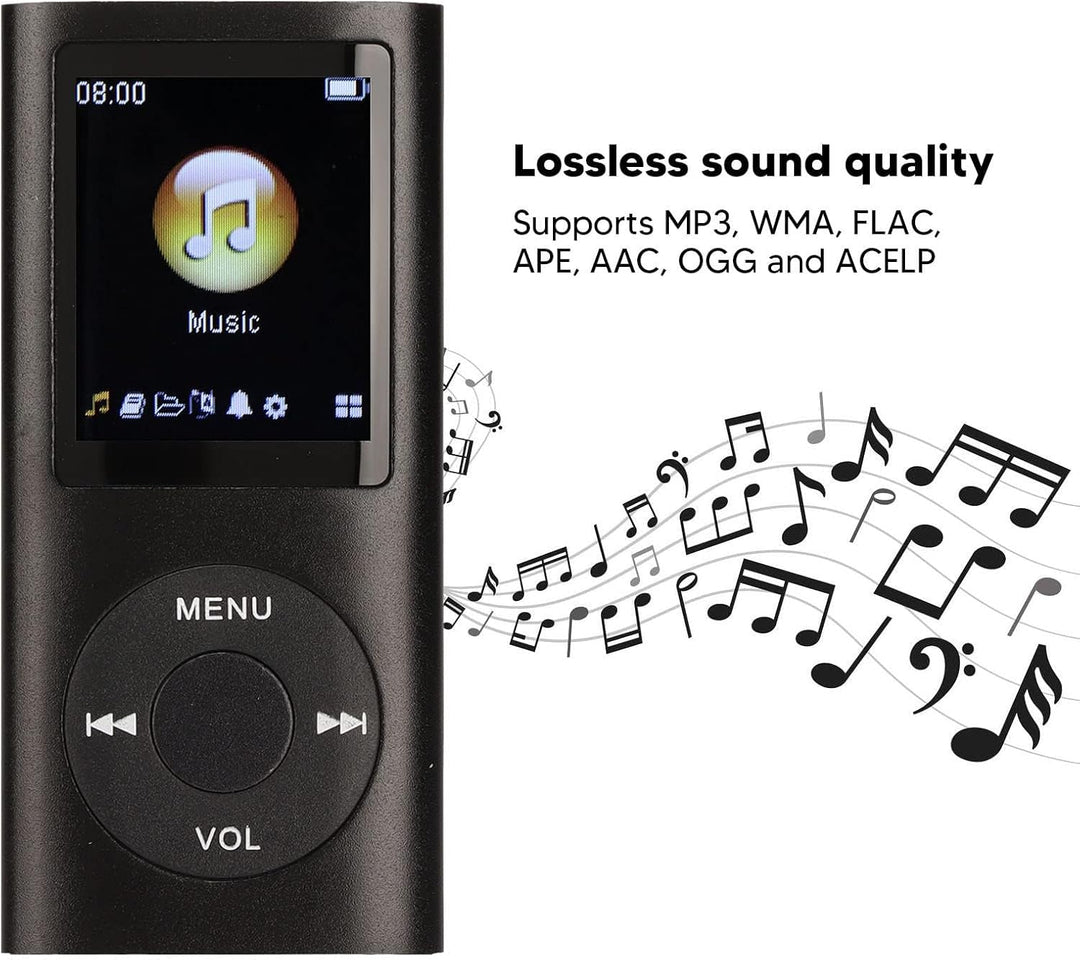 MP3-Player, Musik-Player mit 1,8-Zoll-LCD-Bildschirm, USB-Anschluss, Schlanker, Klassischer Digitale
