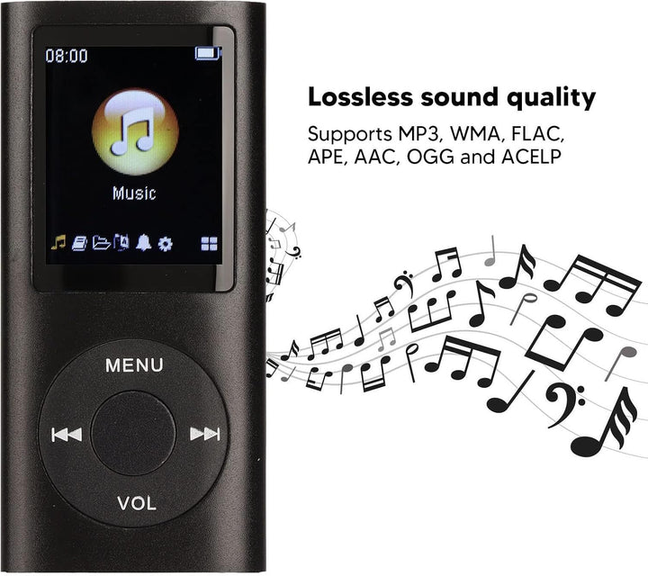 MP3-Player, Musik-Player mit 1,8-Zoll-LCD-Bildschirm, USB-Anschluss, Schlanker, Klassischer Digitale