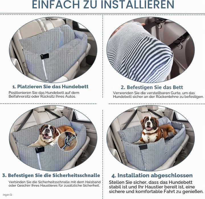 Hunde Autositz für Grosse Hunde bis 36 kg, Waschbares Hundebett Auto rückbank,Tragbarer Hundesitz Au