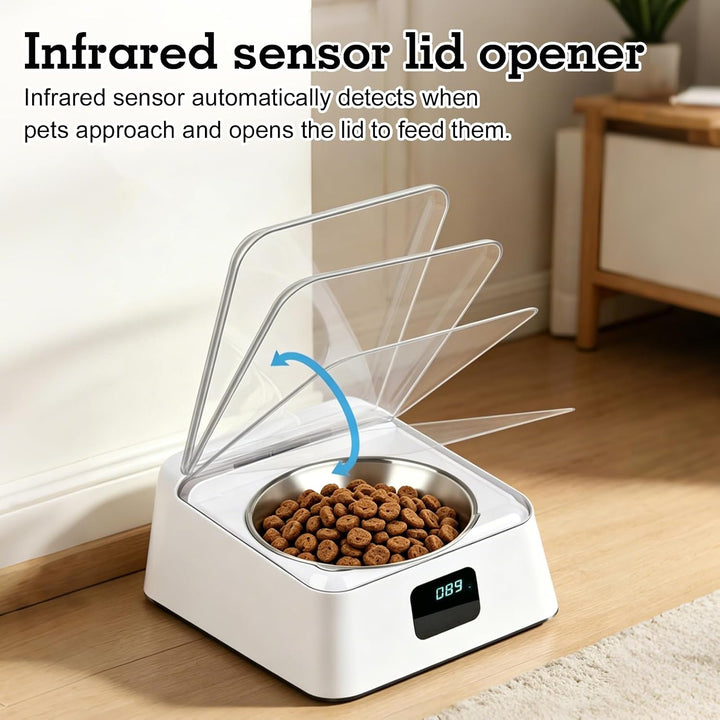 Futterautomat Katze Nassfutterautomat für Katzen, 350 ml Katzenfutter Automat Infrarot Sensor Automa