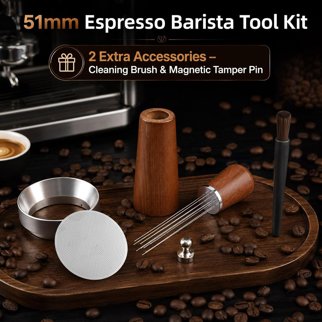 51mm Siebträger WDT Tool Aufgerüstet Espresso Nadel mit 8 Feinen Nadeln