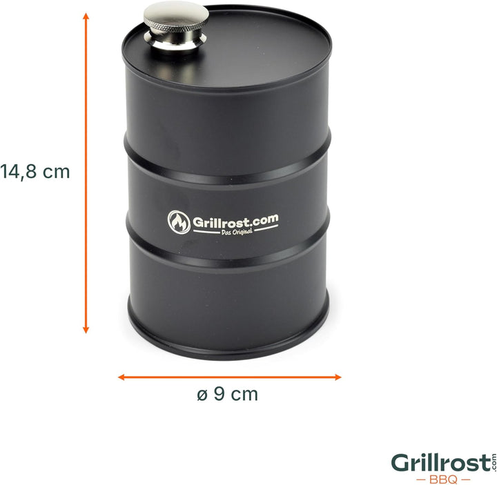 Grillrost.com Das Original Mini Feuertonne - Ölfass - wahlweise als Ölfass oder Flachmann nutzbar 75
