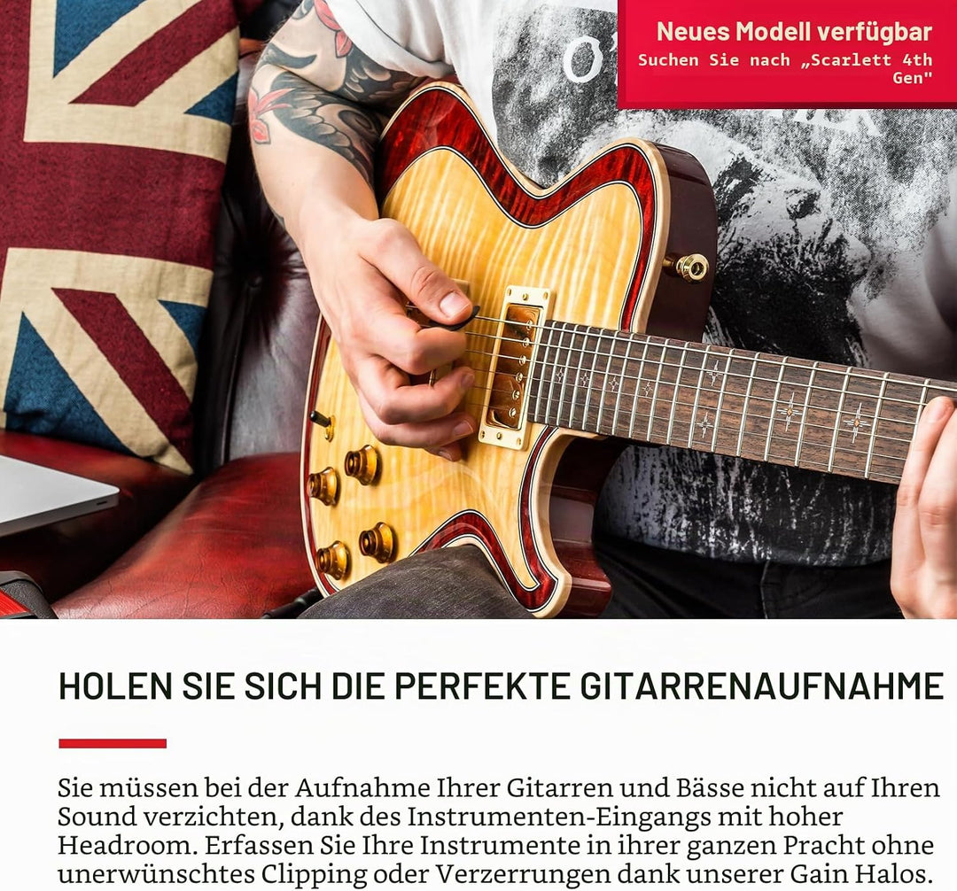 Focusrite Scarlett Solo 3. Gen USB-Audio-Interface-Bundle für Gitarristen, Sänger oder Produzenten.