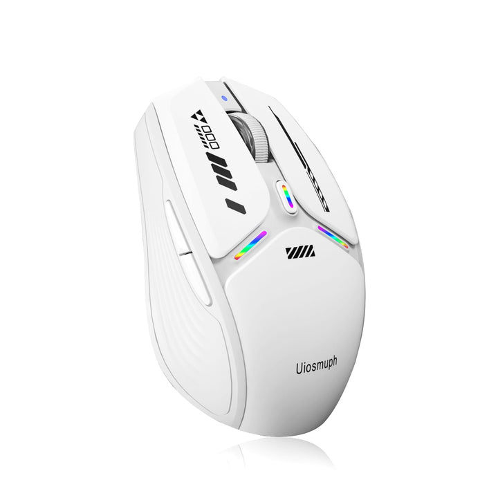 Uiosmuph G19 Bluetooth Maus, LED Bluetooth Funkmaus (Tri-Mode: BT 5.1/5.0+2.4G), Batteriestand sicht