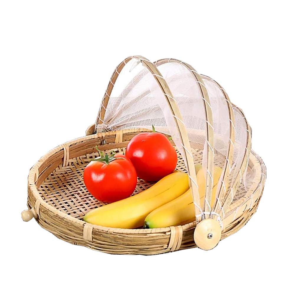 Zelt-Korb - Lebensmittel-Servierkorb, Netzkorb, handgewebt, für Picknick, Lebensmittelabdeckung, Out