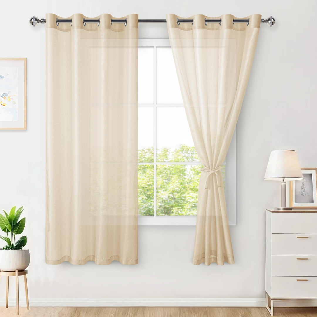 Hiasan 2er Set Sheer Voile gardinen vorhänge gardine Wohnzimmer mit ösen Curtains scheibengardinen V