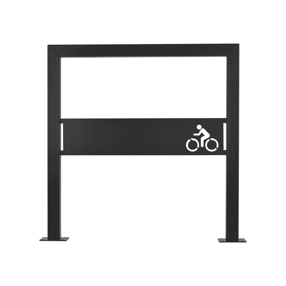 MORIA DESIGN U-Typ Fahrradständer 78 cm Bodenparker für 2 Fahrräder 78 x 80 x 50cm + Schild mit Logo