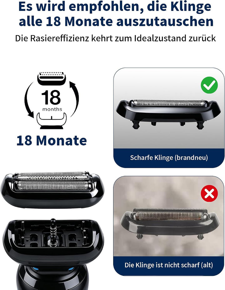 2 Stück 53B Scherkopf Kompatibel mit Series 5 &amp; 6 Rasierer Herren