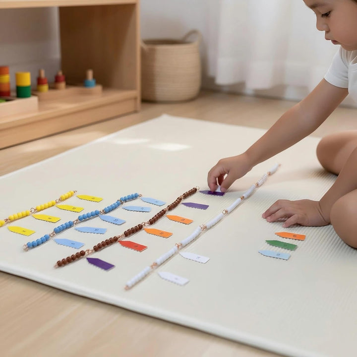 BOHS Montessori-Perlenketten und -Quadrate – Überspringendes Zählen, Multiplikation und Quadratzahl