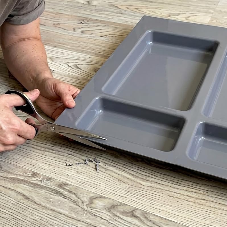 Mülltrennsystem Küche für 80 cm Schrank 3-fach 72,5x49x30 cm (3x 15L) mit Deckel Einbau Abfallsammle