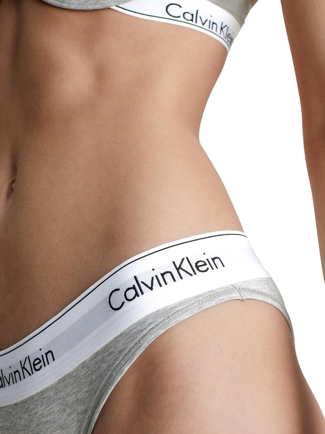 Calvin Klein Damen Slip Bikini Form Baumwolle mit Stretch S Grau (Grey Heather), S Grau (Grey Heathe