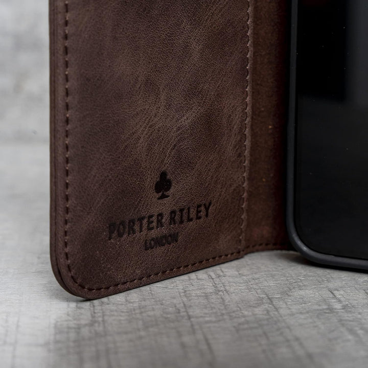 Porter Riley - Lederhülle für Samsung Galaxy S10. Premium Echtleder Standhülle/Cover/Brieftasche kom