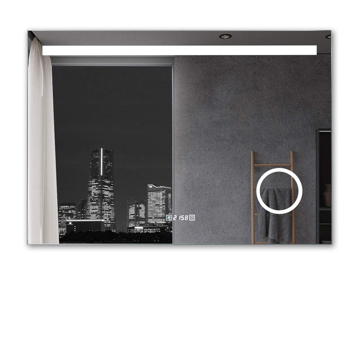 MIQU Badezimmerspiegel mit Beleuchtung 80x60cm Badspiegel Warmweiss/Kaltweiss LED Licht Wandspiegel