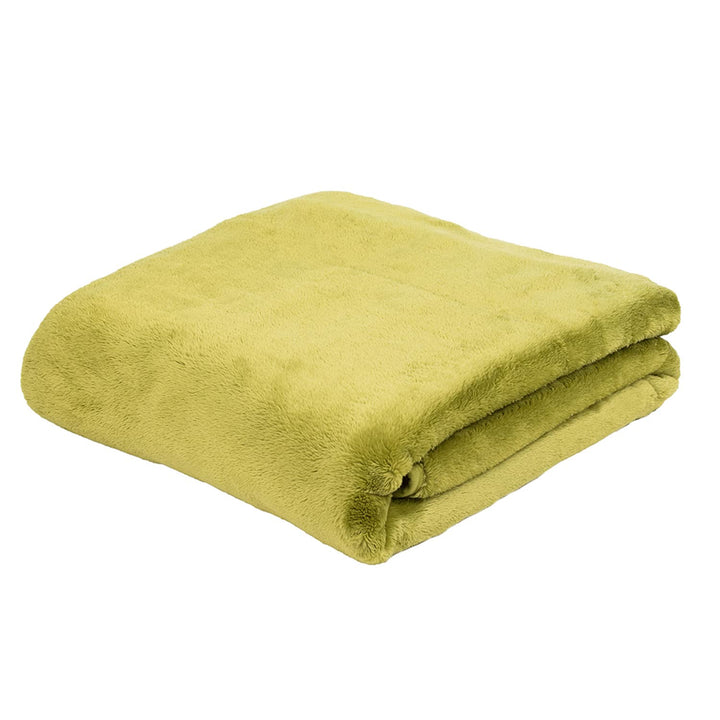 Gözze - Premium Cashmere-Feeling Wohn- und Kuscheldecke, 500 g/m², 130 x 170 cm - Limonengrün, Limon