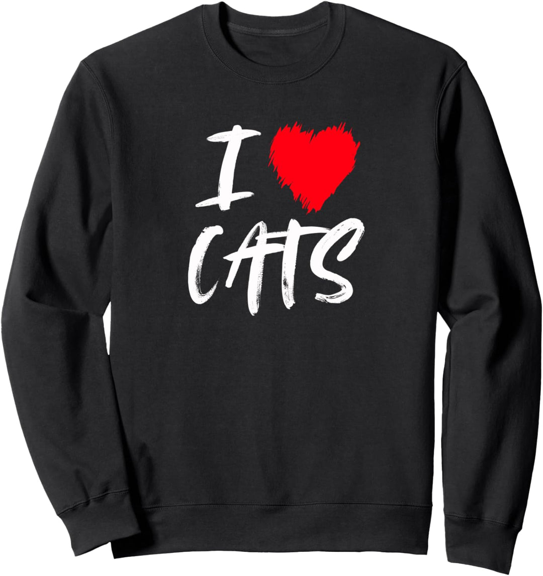 I Love Cats Katzen-Kätzchen, Herzform, Rot Sweatshirt