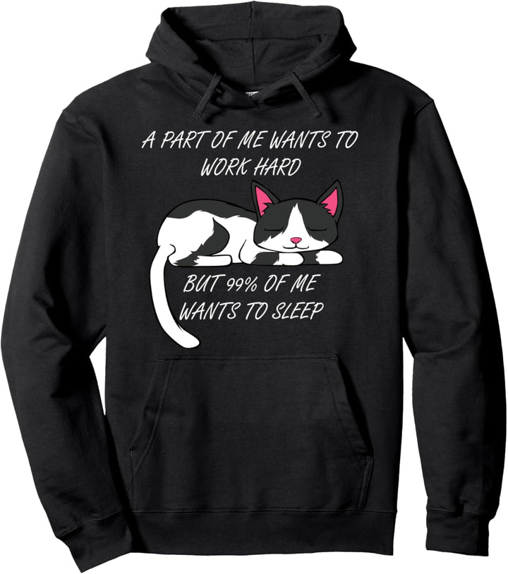 Witziger Spruch Katze Ausrede Arbeit Büro Faul Pullover Hoodie