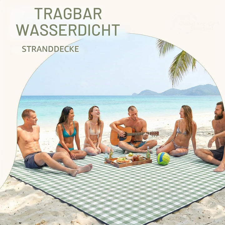 Picknickdecke Wasserdicht Strandmatte Sandfrei Picnic Blanket Gross 200x200 Grün, Grün