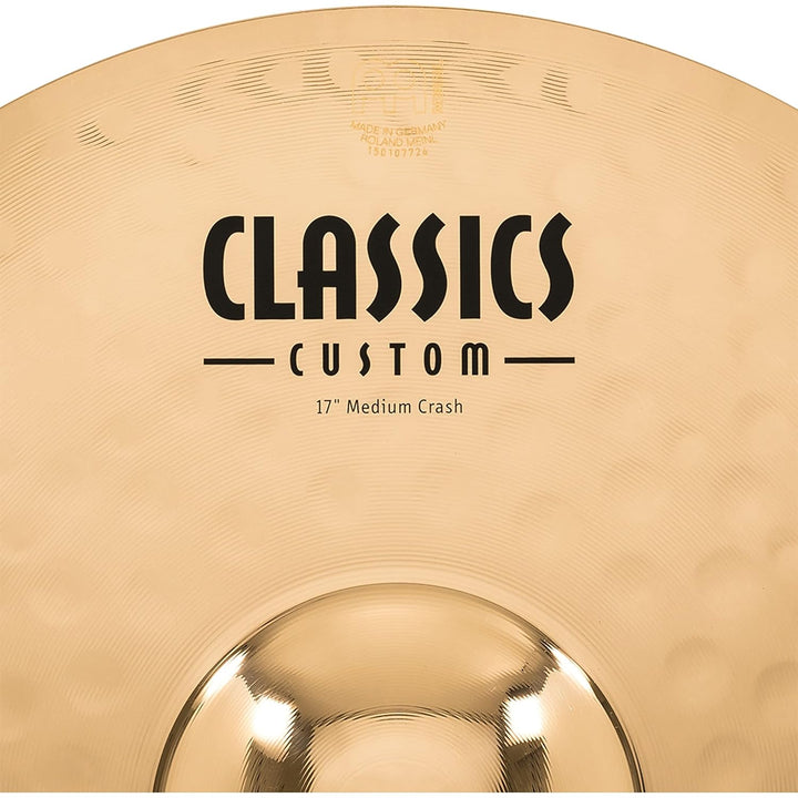 Meinl Cymbals Classics Custom Brilliant Crash Medium 17 Zoll (Video) Schlagzeug Becken – Paar – (43,