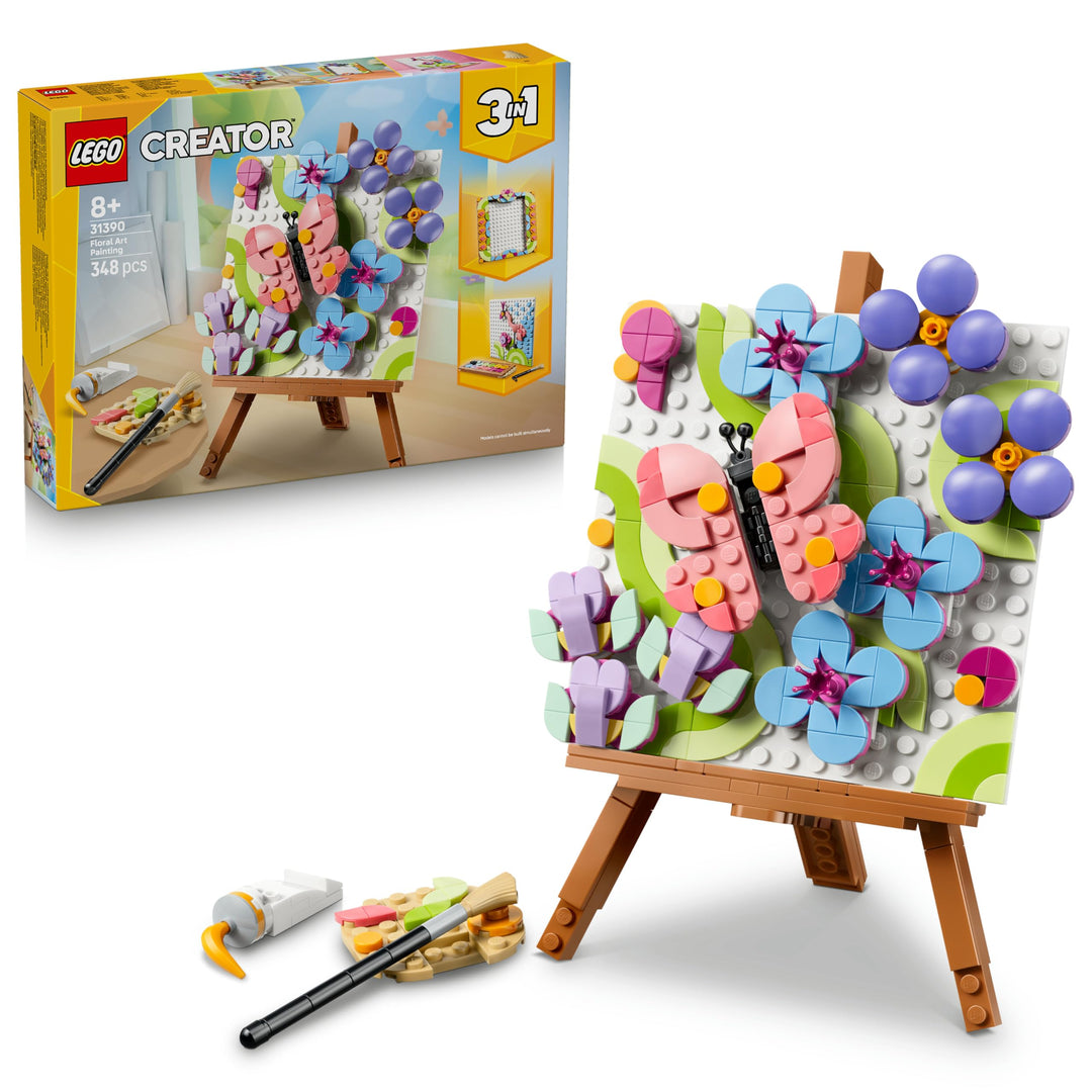 LEGO Creator 3-in-1-Set Deko-Blumengemälde - 3D Modellbau - 3 Bauoptionen: Gemälde, Bilderrahmen ode