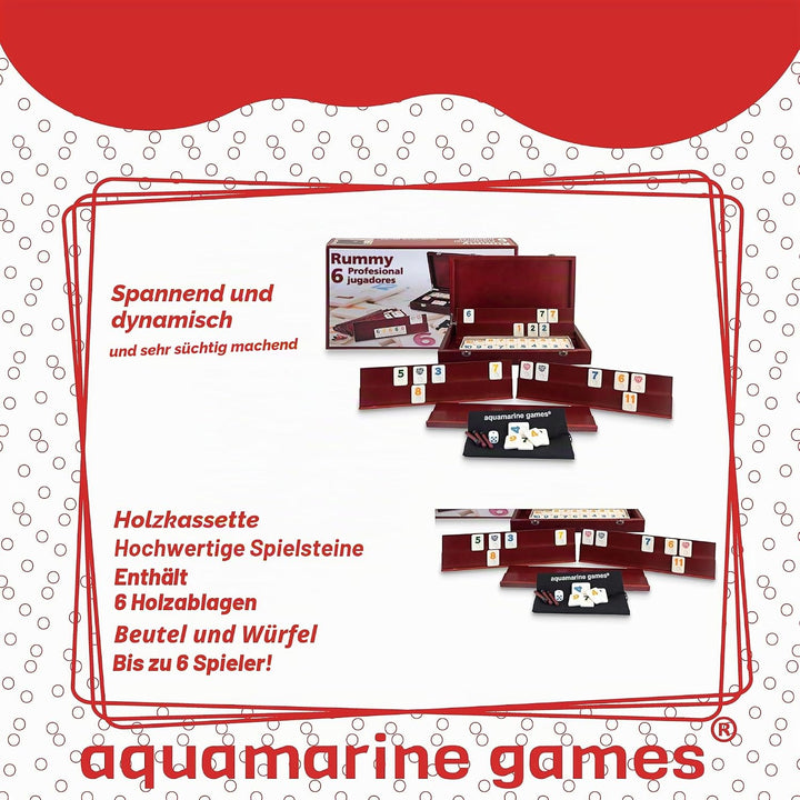 Aquamarine Games – Rommé Professionell, 7 años to 99 años, 6 Spieler (compudid CP009) Professionelle