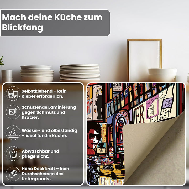 Küchenrückwand Folie selbstklebend Times Square | Klebefolie - Dekofolie - Spritzschutz für Küche |