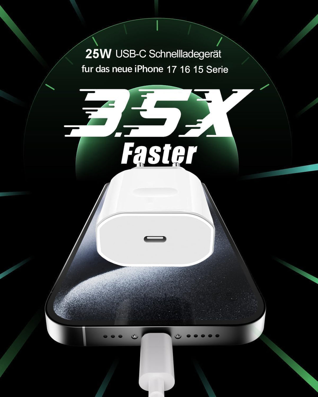 USB C Ladegerät Ladekabel für iPhone 16 15/16 15 Pro/16 15 Pro Max/16 15 Plus,2Pack 25W USB C Power