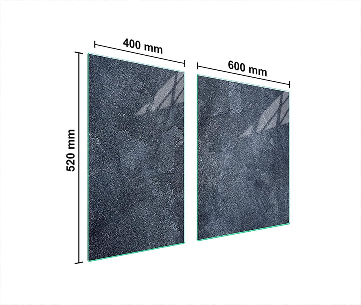 TMK ArtDeko Herdabdeckplatte 2 Teilig 40x52 + 60x52 cm - Spritzschutz Herdabdeckung – Herdschutz aus