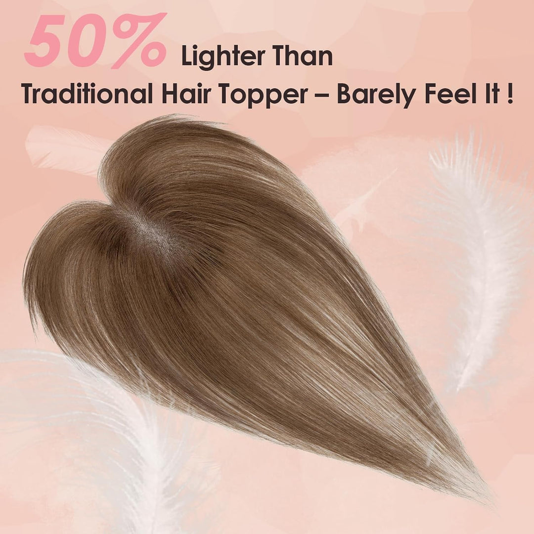 S-noilite Toupets für Frauen mit Seitenpony 7x11cm Echthaar Topper Damen Rxtensions Echthaar Clip in
