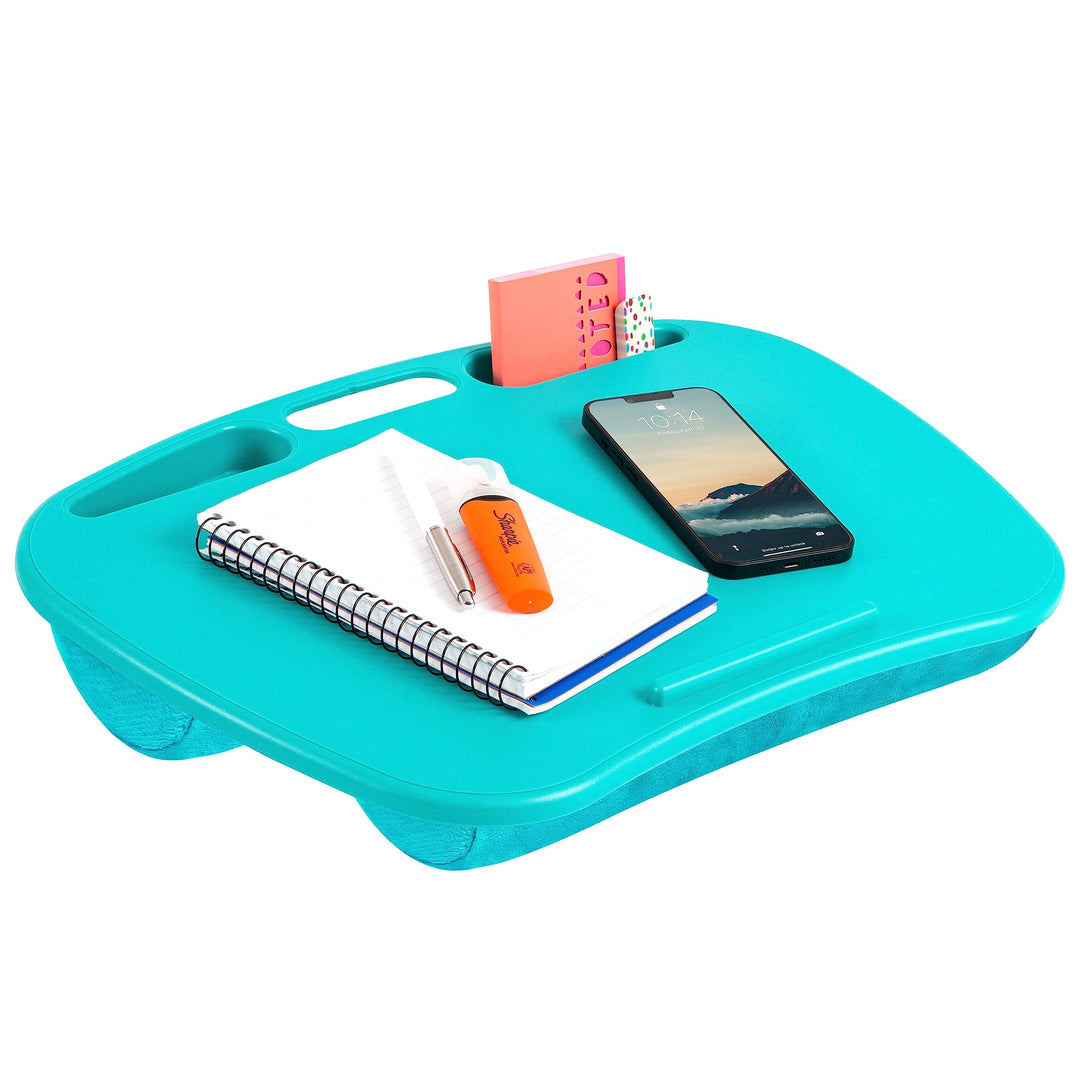 LAPGEAR MyDesk 44449 Schossschreibtisch mit Geräteleiste und Handyhalterung, passend für Laptops bis