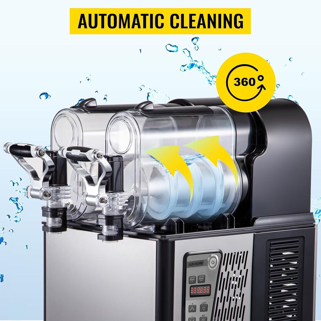 3Lx2 Slush Maschine für den gewerblichen Einsatz, 6L Gerät für gefrorene Getränke, 370W Kompressor,