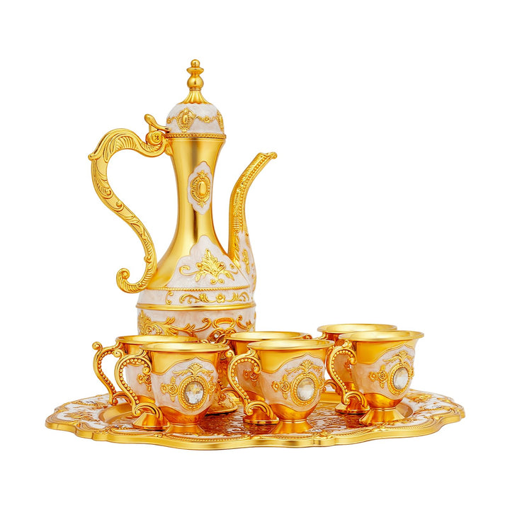 Türkische Kaffeekanne Set 8-teilig Metall Tee