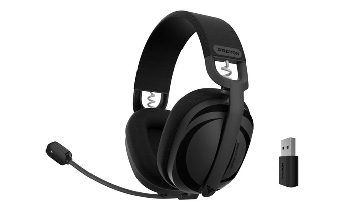 PREYON Tornado Fly, Funk-Kopfhörer, Gaming, Arbeit, Ohrbügel, Bluetooth, PC, Konsole, Smartphone, Sc