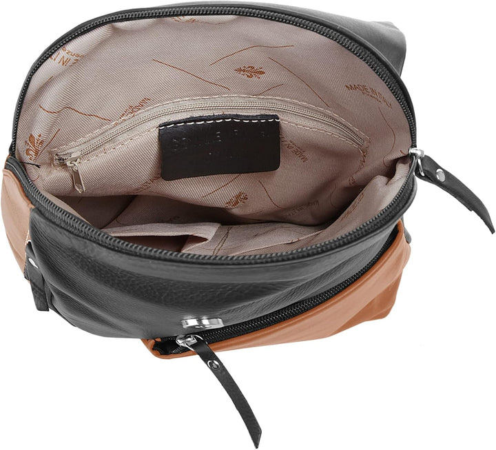 Cluty City-Rucksack Echt Leder Damen | | 020401 Cognac, Cognac