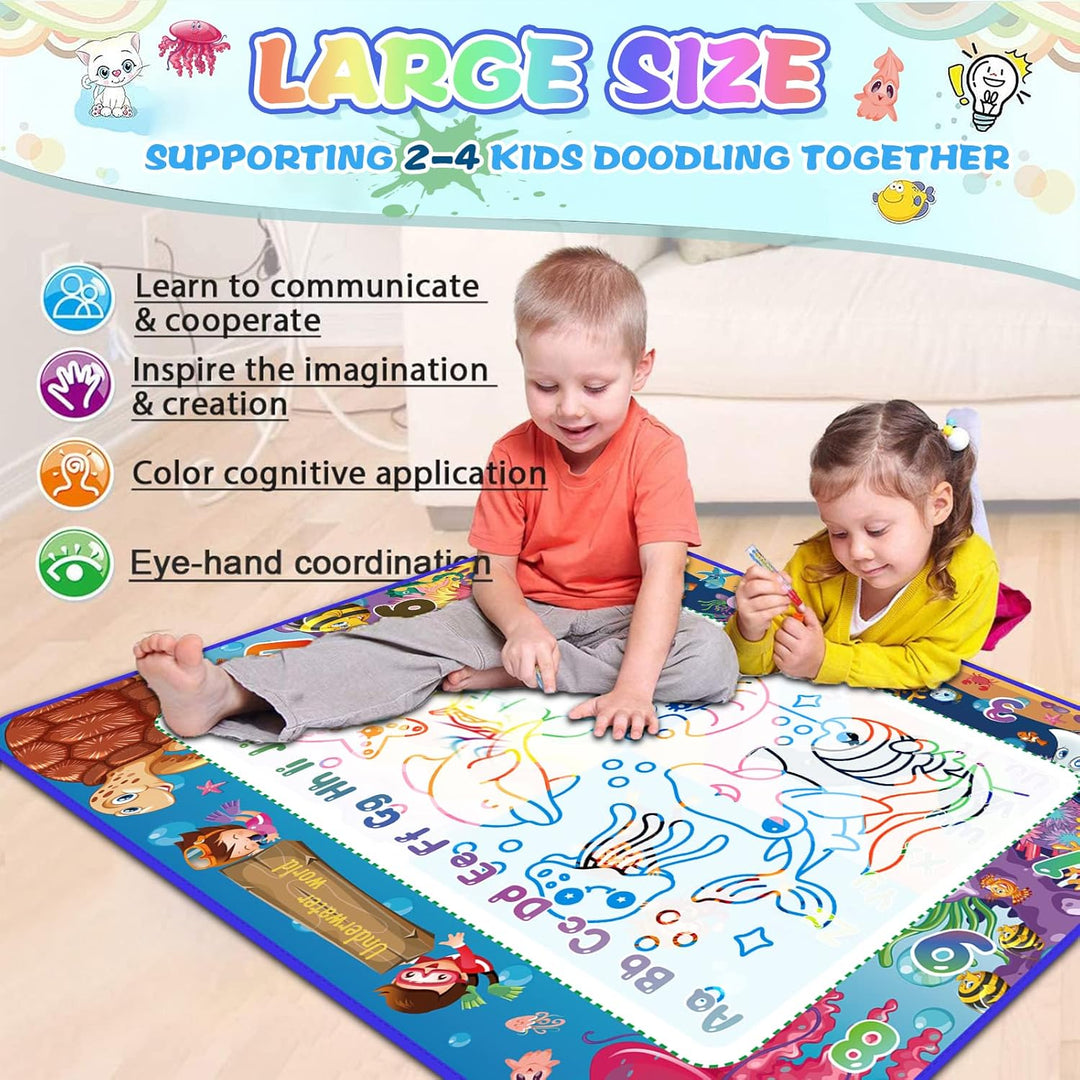 MOOING Wasser Doodle Matte,120 x 90 Aqua Magic Doodle Malmatte Kinder, Wiederverwendbare Drawing Mat
