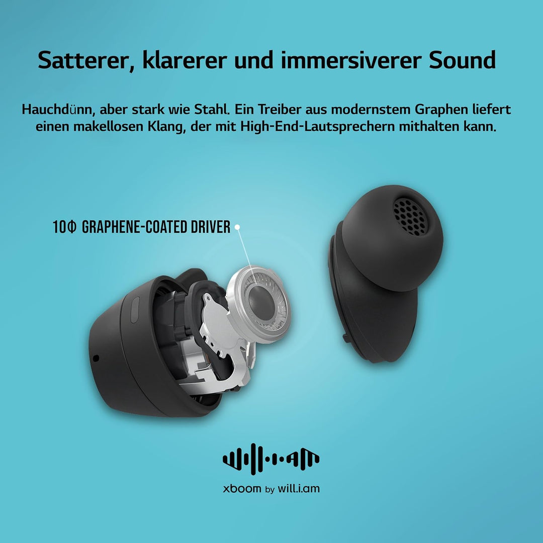 LG, XBOOM Buds, Bluetooth kopfhörer Sport, Kabellose In Ear Bluetooth Kopfhörer in Ear ANC, Noise Ca