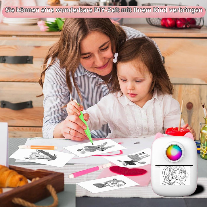 Mini Drucker Tragbarer Thermodrucker Wireless Bluetooth Mini Fotodrucker Smartphone Taschendrucker M