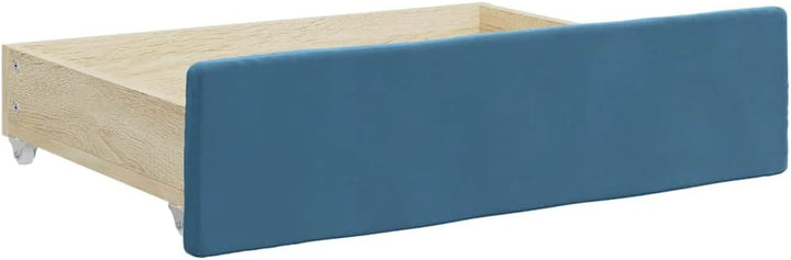 vidaXL Bettschubladen 2 Stk. Blau Holzwerkstoff und Samt, Blau