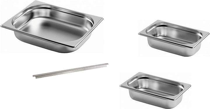 Gastro-Bedarf-Gutheil 3 x Gastronormbehälter, 2 x GN Behälter 1/4 + GN Behälter 1/2 65 mm tief stape