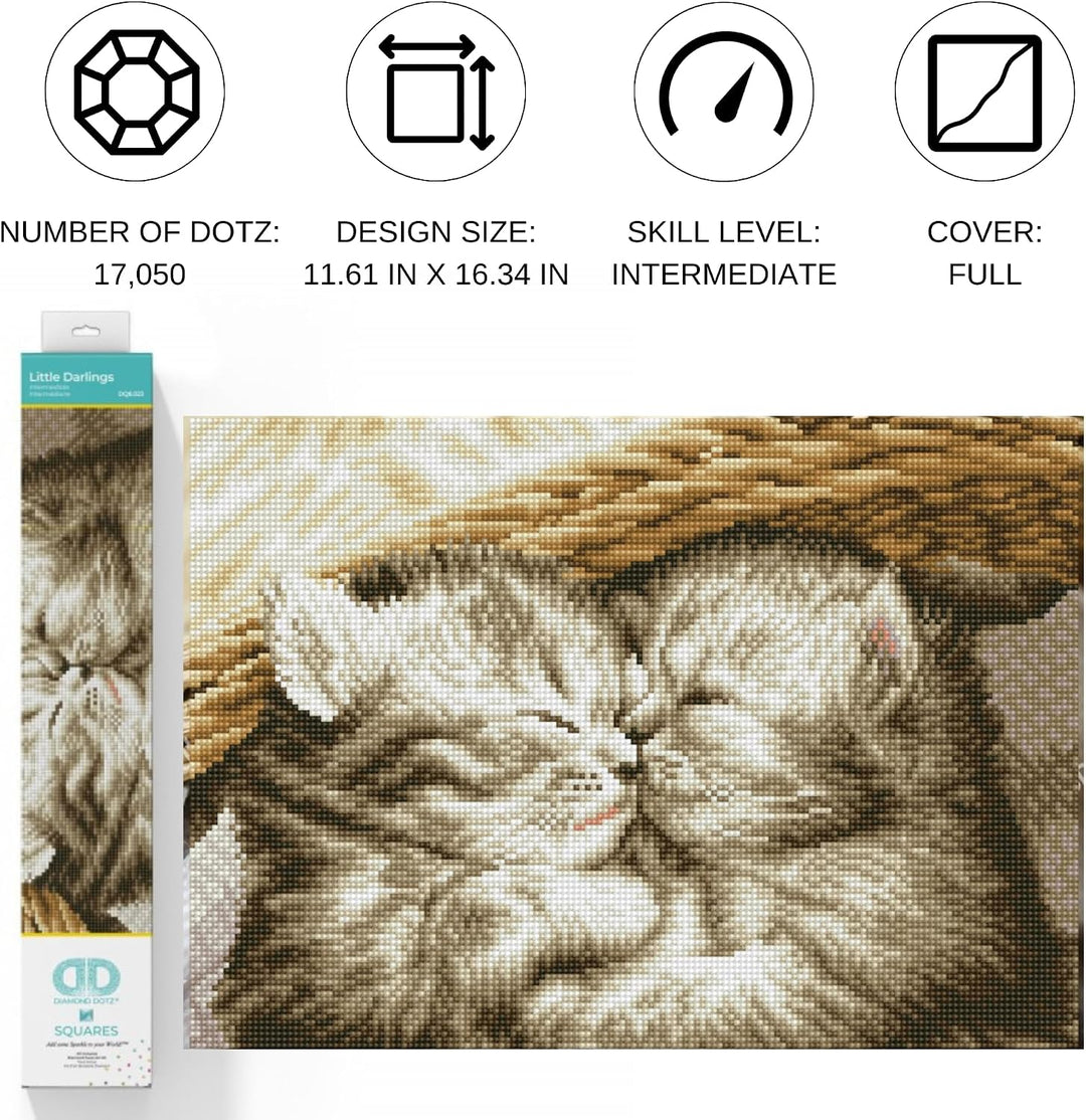 DIAMOND DOTZ DQ8.023 - Original 5D Diamond Painting Squares Set Katzen Babys, Kreativset mit 17.050