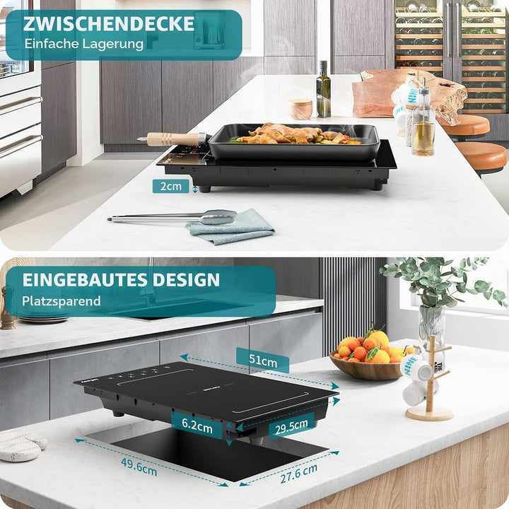 Induktionsplatte mit Flex Zonen 2 Zonen-1, 2 Zonen-1