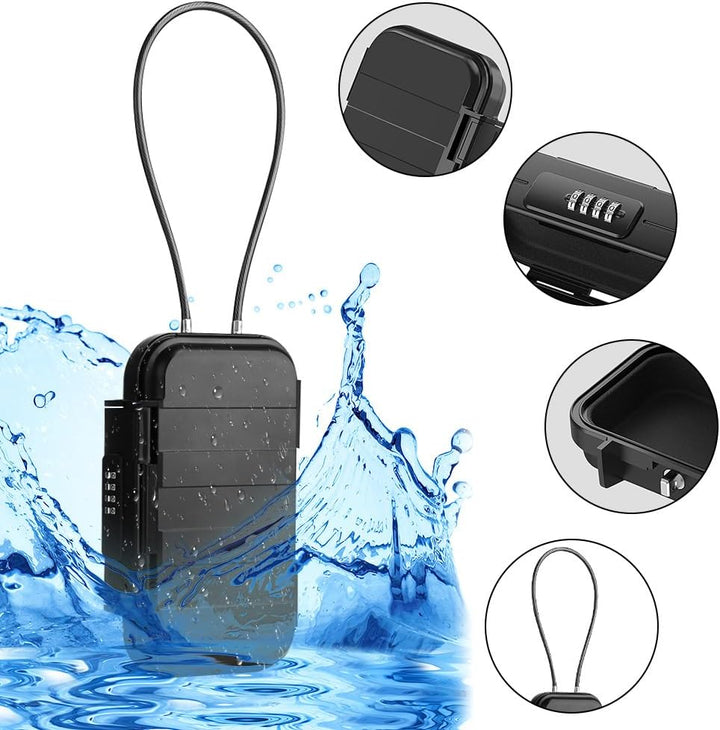 Tragbarer Safe Tresor für Zuhause &amp; Strandtresor Wasserdicht – Abschliessbare Box mit Zahlenschloss,